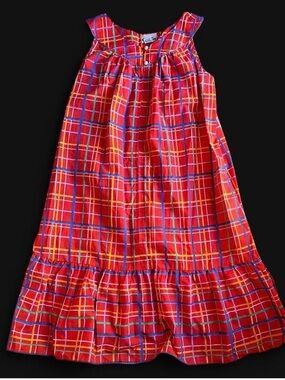 90s Retro Helen Of Troy Plaid Button Zip MIDI Dress Size L